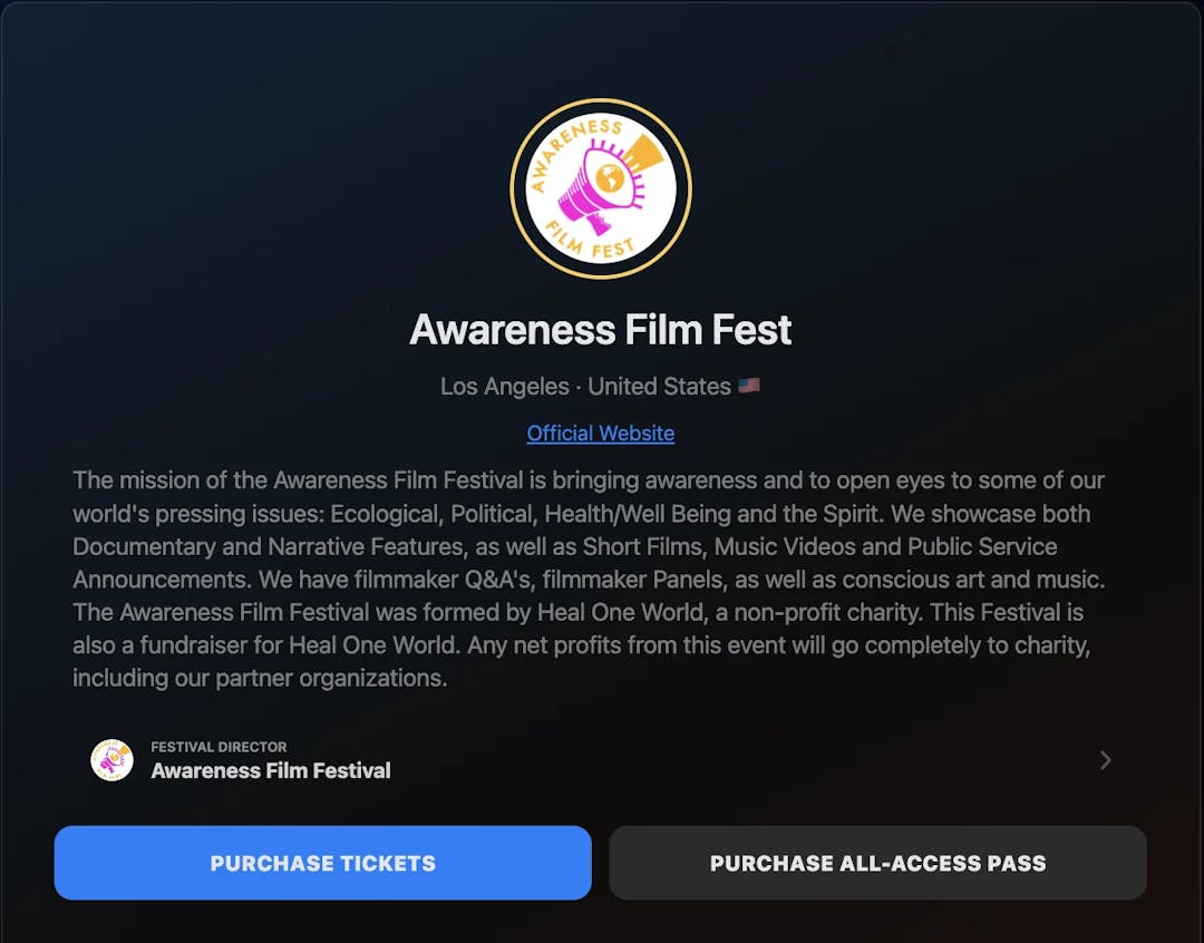 festival profile screenshot